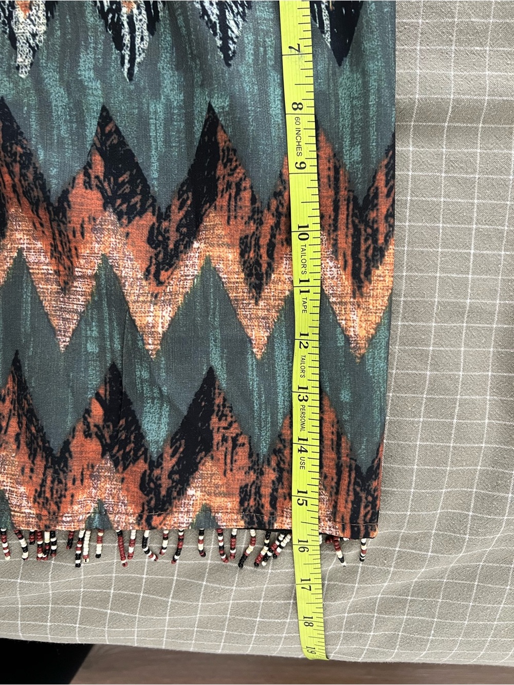 Summer Festival Wrap Mini Tassel Knot Skirt Zigzag Tribal Print - Picture 7 of 9
